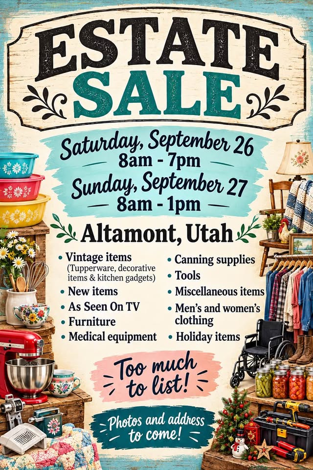 Yard Sale: Estate Sale in Altamont, UT