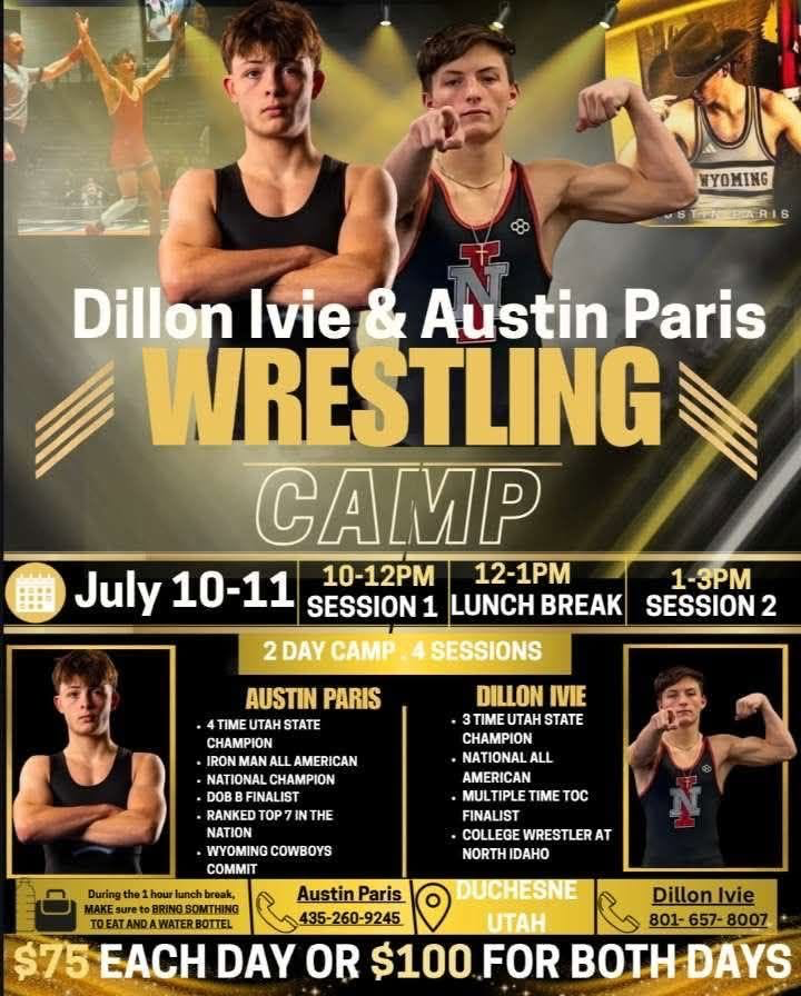 Event: Dillon Ivie & Austin Paris Wrestling Camp in Duchesne, UT