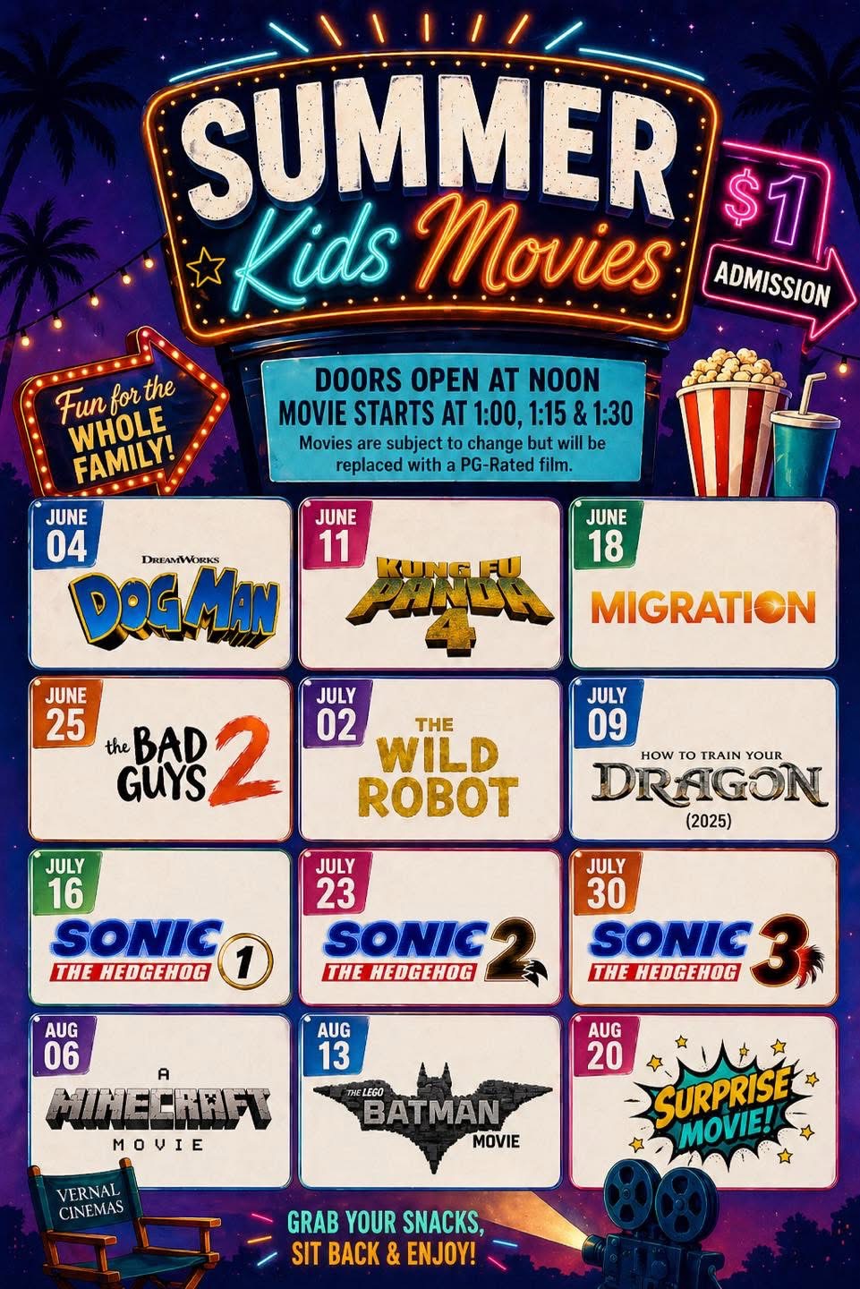 Event: Summer kids movies in Vernal, UT