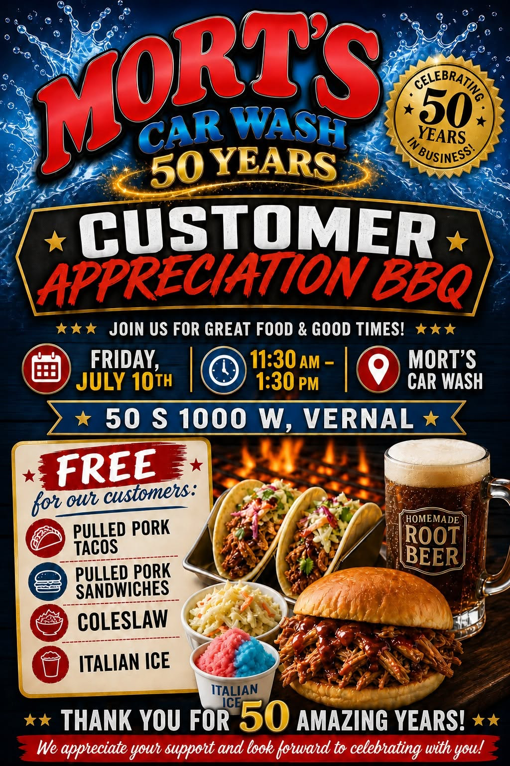 Event: Mort's Car Wash 50-Year Customer Appreciation BBQ in Vernal, UT